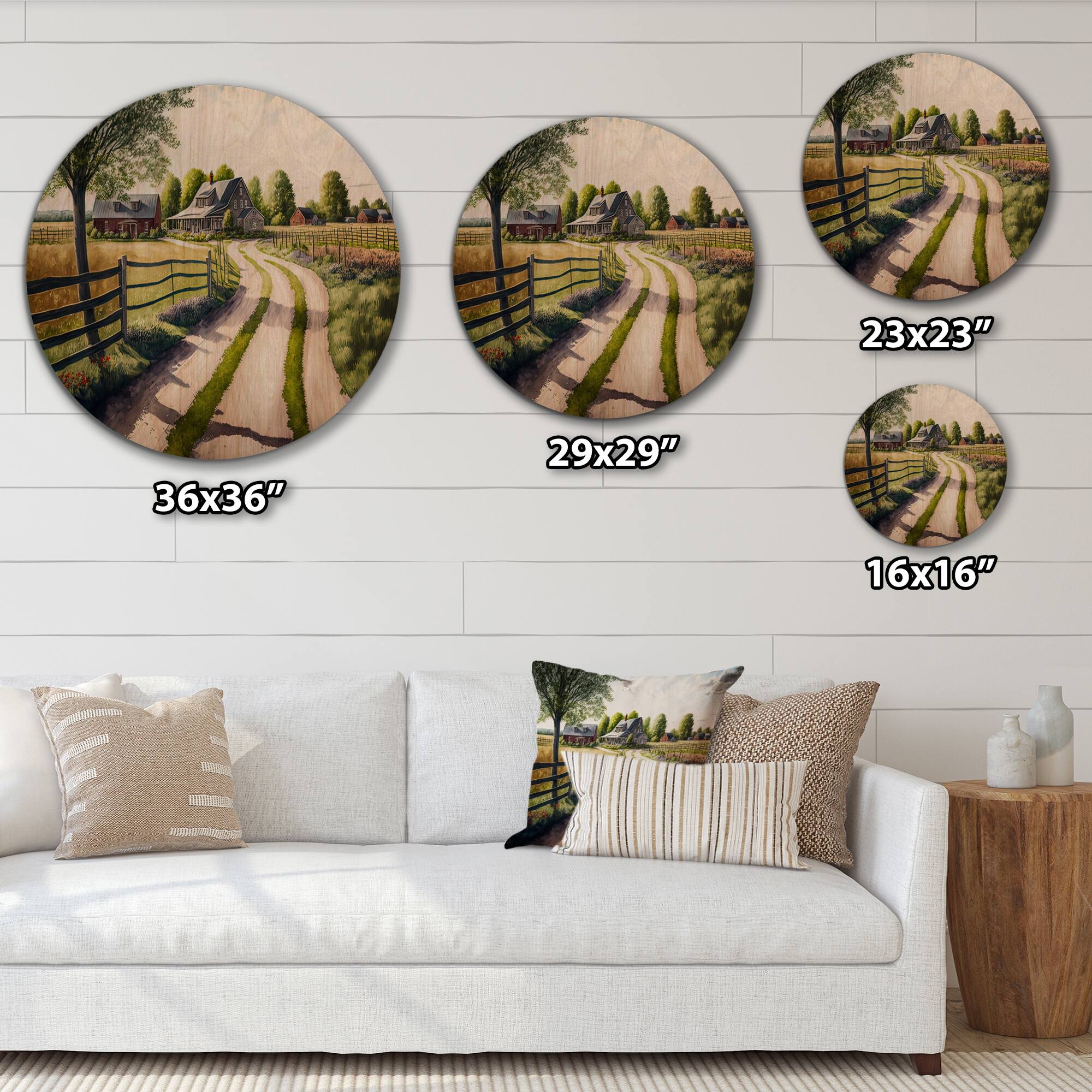 Designart "View Of The Pasture I" Farmhouse / Country Wood Wall Art
